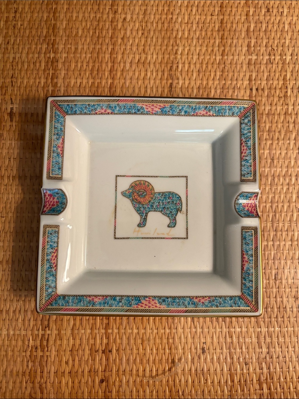 Haviland French Ashtray - Ram porcelain.